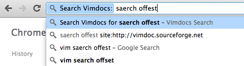 The address bar shows a Vimdocs prompt